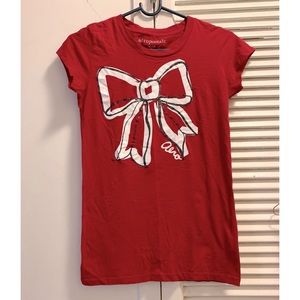 Aeropostale Bow Sparkle Graphic Tee